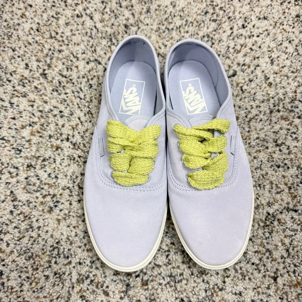 Vans Authentic Lowpro Shoes Fat Lace Lilac Lime Green Womens 7.5 Mens 6 Sneaker - Picture 2 of 7